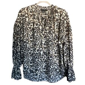 Sanctuary women’s animal print blouse women’s size small oversized office fall